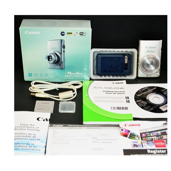 Canon Power Shot ELPH 330 HS Digital Camera Works Battery Charger WIFI Connect - Picture 1 of 13
